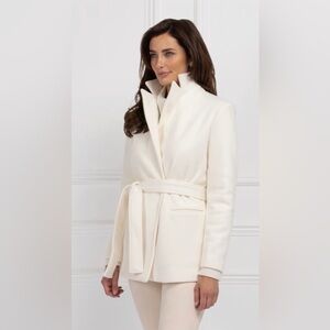 Cream Wool Belted Jacket